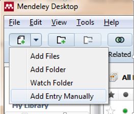Menambahkan Entri manual di Mendeley