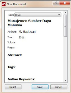 Menambahkan entri manual buku di mendeley
