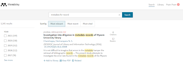 Pencarian Jurnal Mendeley
