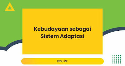 Kebudayaan sebagai Sistem Adaptasi
