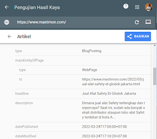 Hasil uiji cek struktur data viomagz