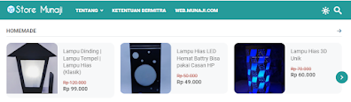 Produk toko munaji dengan template KuToko
